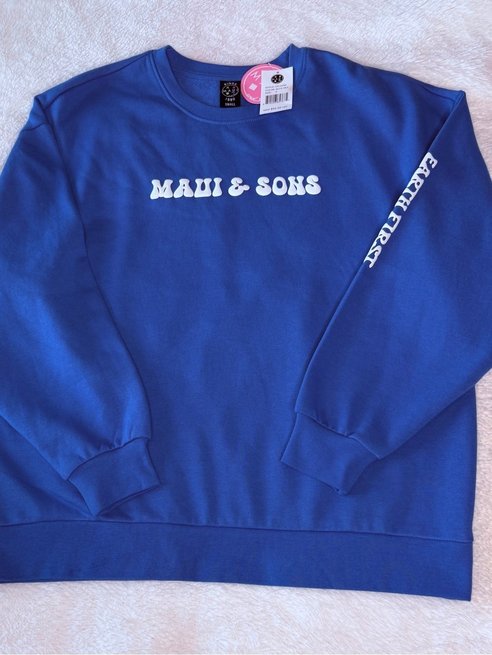 Maui and Sons Royal Blue Crewneck with White Logo